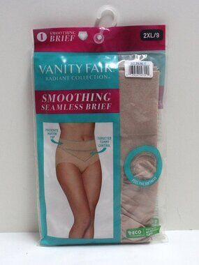 NWT Vanity Fair Radiant Collection 2XL/9 Honey Beige Smoothing Seamless Brief